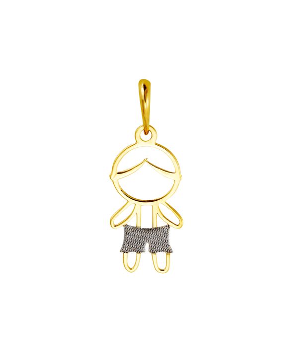 Pingente Menino em Ouro Amarelo 18K Pingente em Ouro