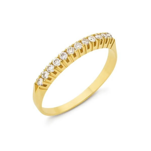 Anel Aliança em Ouro 18k e Diamantes - totalizando 18 pontos Anel Aliança em Ouro e Diamantes 18 pontos