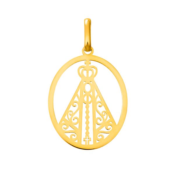 Pingente Nossa Senhora Aparecida em Ouro Amarelo 18k