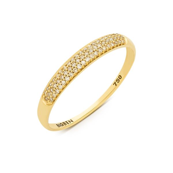 Anel Aparador em Ouro Amarelo 18k com Diamantes