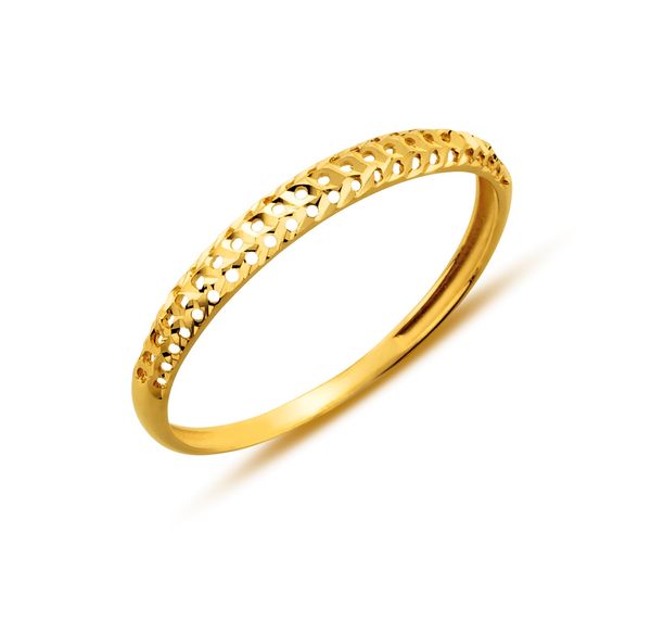 Anel Aparador Vazado em Ouro Amarelo 18k